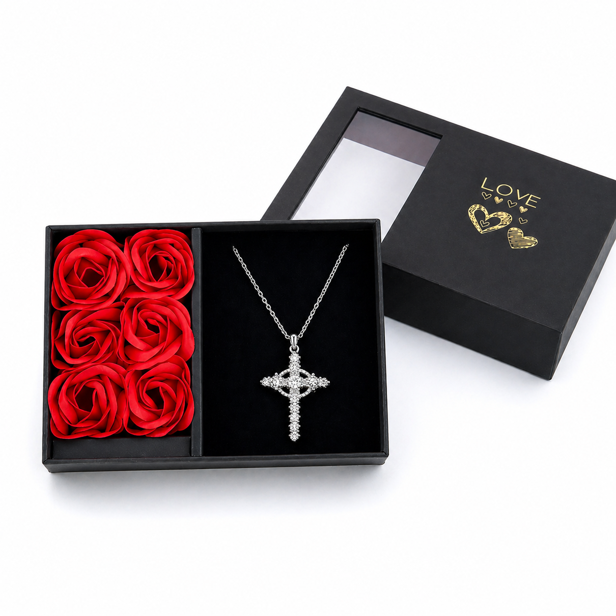 Caja de Rosas con Collar Sorpresa para Mamá
